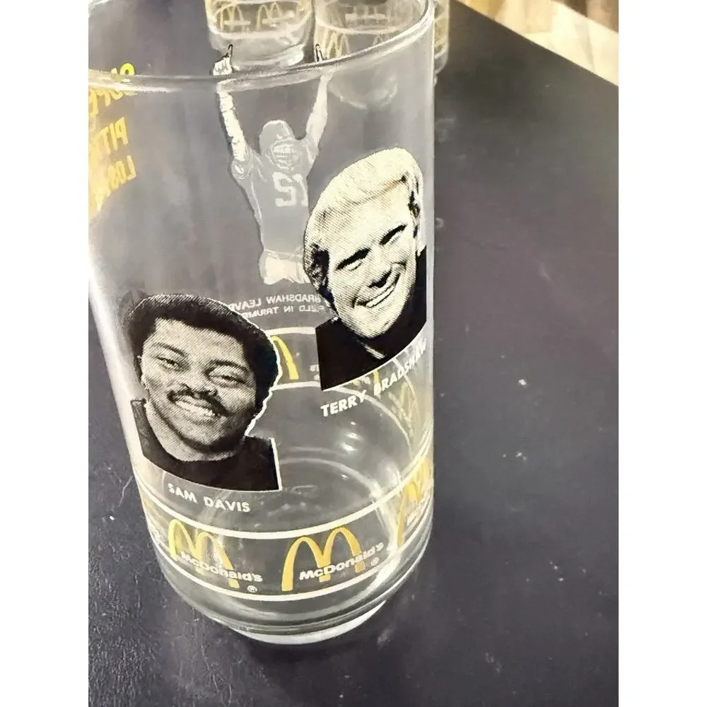 Vintage 1980 McDonald’s Super Bowl XIV Pittsburgh Steelers Glasses Set of 4